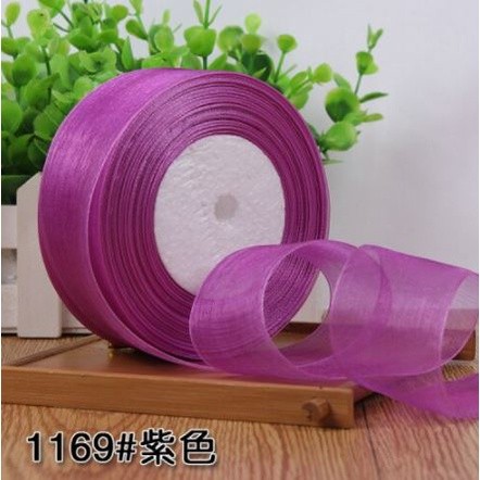 50yard 2/2.5cm Organza Ribbon gift wrapping decoration Christmas silk ribbons for Wedding DIY Craft(1074L) - Image 15