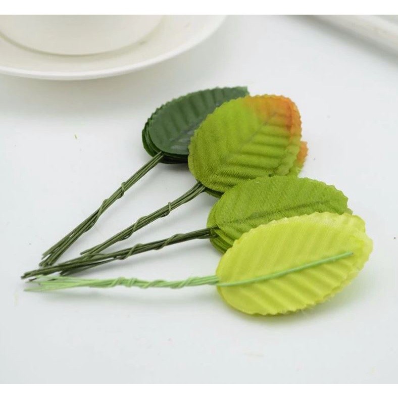 10pcs Mini Nylon Silk Leaf-shaped Leaves Artificial Flower For Wedding Decoration DIY Wreath Gift (1022L) - Image 2