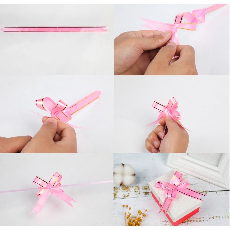 5pcs/pack 45# Large Pull Bows Flower Ribbon (Gold) For Wrapping Gift Decorate Wedding Car Party Christmas (1421) - Image 8