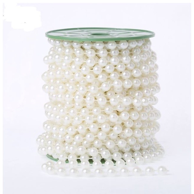 1 roll 4/6/8/10mm Imitation Pearl Beads Line Chain Trim pearls for crafts DIY Wedding Bride Bouquet Decoration(1998L) - Image 8
