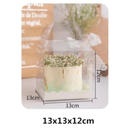 3/4/5 Inch Transparent Handle Boxes Cake Decoration Baby Show Birthday Package Supplies Food Snack(1003L) - Image 5