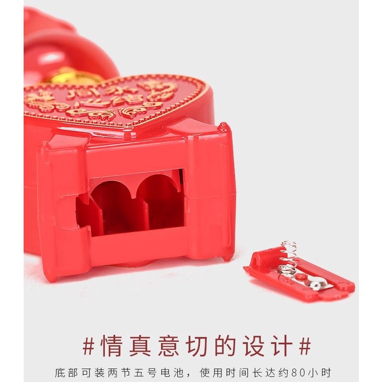 1set Wedding LED electronic candle light red plastic peach heart wedding happy word light 电子蜡烛灯红色塑料桃心结婚喜字灯(1252L) - Image 8