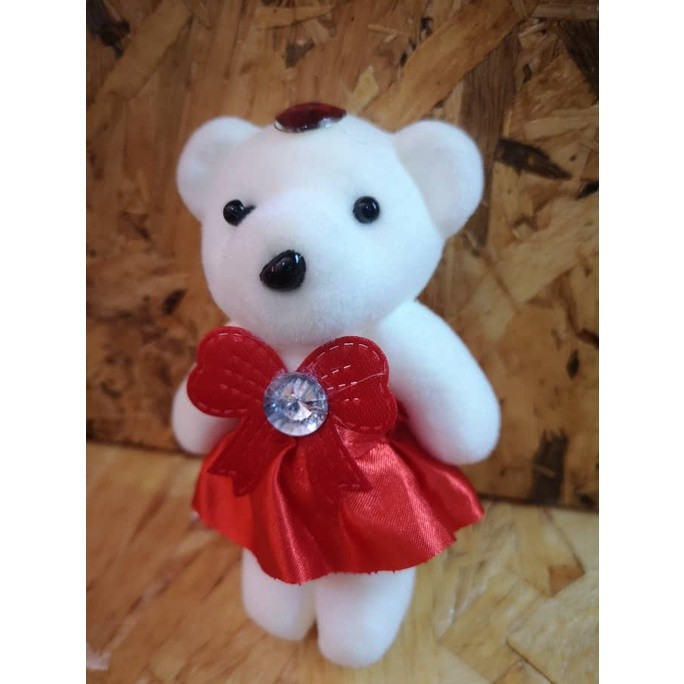 1pc Small Plush Stuffed Mini Teddy Bear Toys Wedding Flower Bouquet Little Satin Cartoon 卡通花束冰淇淋泡沫熊公仔 (1013L) - Image 11