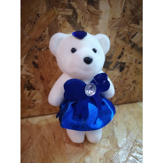 1pc Small Plush Stuffed Mini Teddy Bear Toys Wedding Flower Bouquet Little Satin Cartoon 卡通花束冰淇淋泡沫熊公仔 (1013L) - Image 10