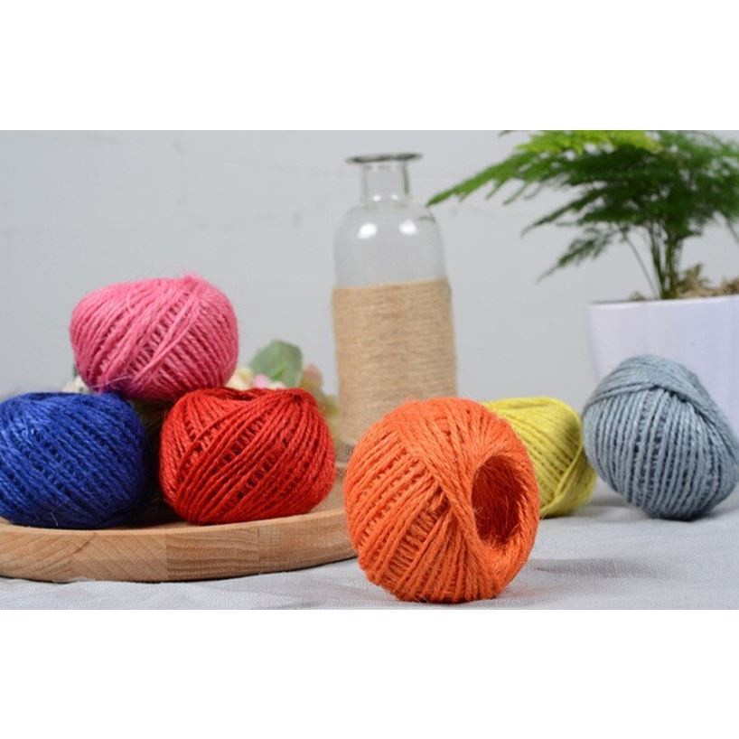 50Meters 2mm Colorful Natural Jute Cord Burlap Twine Rope For Handmade Gift Wrap DIY Crafts Home Wedding 彩色麻绳 (1980L) - Image 5