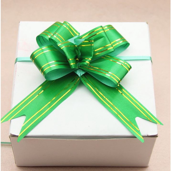 10pcs 3cm Ribbon (Gold) Christmas Gift Wrap Pull Bows Gift Ribbons Happy New Year Birthday Party Wedding Car Decor(465L) - Image 9