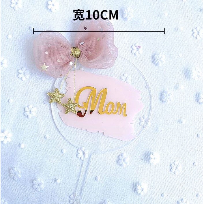 New Fashion Mother's Day Acrylic Cake Toppers Mum Letters Print Mother Birthday Party Home Decorative(803L) - Image 6
