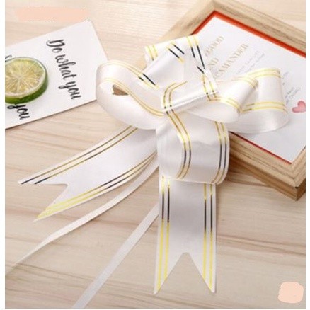 5pcs/pack 45# Large Pull Bows Flower Ribbon (Gold) For Wrapping Gift Decorate Wedding Car Party Christmas (1421) - Image 9