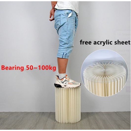 Origami Round Pillar Cake Dessert Table Party Decoration Banquet Stage Folding Roman Column Tray Table纸质圆形立柱台(1987L) - Image 7