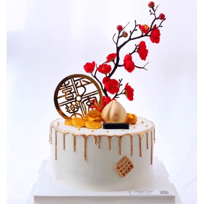 Chinese New Year Acrylic Cake Topper Gold Acrylic Cupcake Topper For Chinese New Year Party New Year Cake Decor(1156L) - Image 4