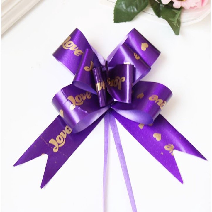 1pc 45# "LOVE""BEST WISHES FOR YOU" Gift Wrap Pull Bows Wedding Birthday Ribbon Decorations for Wedding (1313L) - Image 5