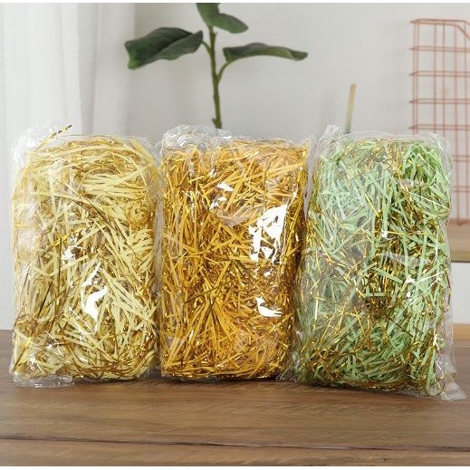 20g Gold Thread Mixed Raffia Thick Paper Silk Gift Box Luminous Filling Wedding Birthday 金线混合拉菲草(1990L) - Image 6