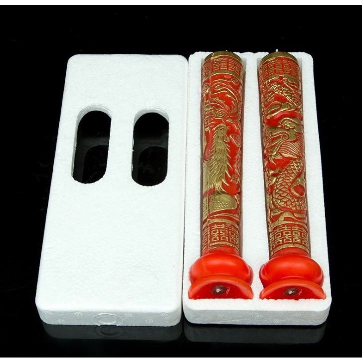 1set Wedding supplies dragon and phoenix candles wedding room decoration new house layout happy words 龙凤蜡烛(1253L) - Image 8