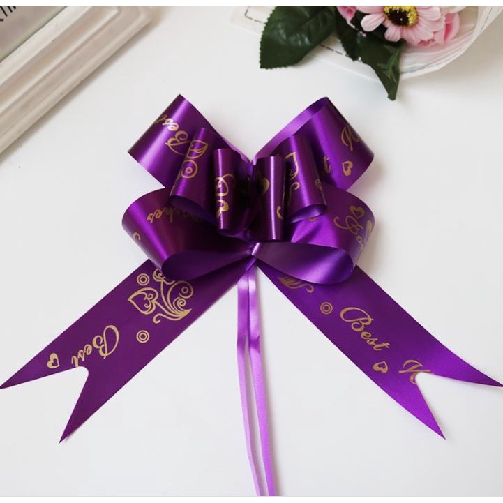 1pc 45# "LOVE""BEST WISHES FOR YOU" Gift Wrap Pull Bows Wedding Birthday Ribbon Decorations for Wedding (1313L) - Image 13