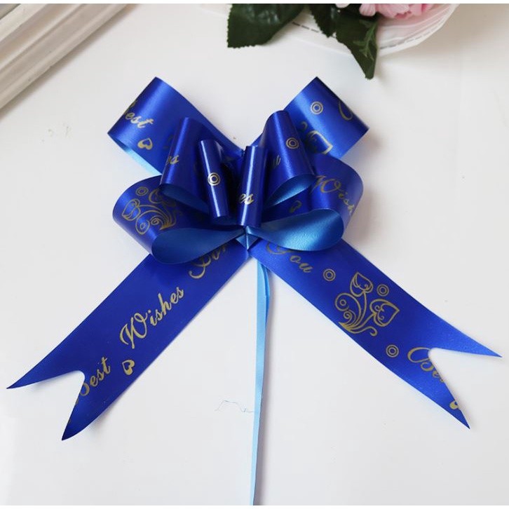 1pc 45# "LOVE""BEST WISHES FOR YOU" Gift Wrap Pull Bows Wedding Birthday Ribbon Decorations for Wedding (1313L) - Image 12