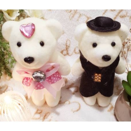 2PCS Hot Lover Plush Bear Toys Small Pendant Wholesale Couple Wedding Bouquet Bears Soft Stuffed Toy For Kids (1582L) - Image 5
