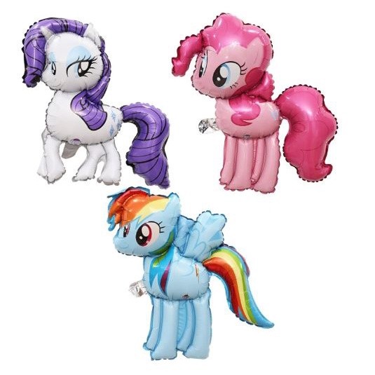 Little Pony Foil Balloons Pink Horse Kids Girl Latex Ballon Happy Birthday Party Banner Animal 新款小马彩虹独角兽铝膜气球(1986L) - Image 2