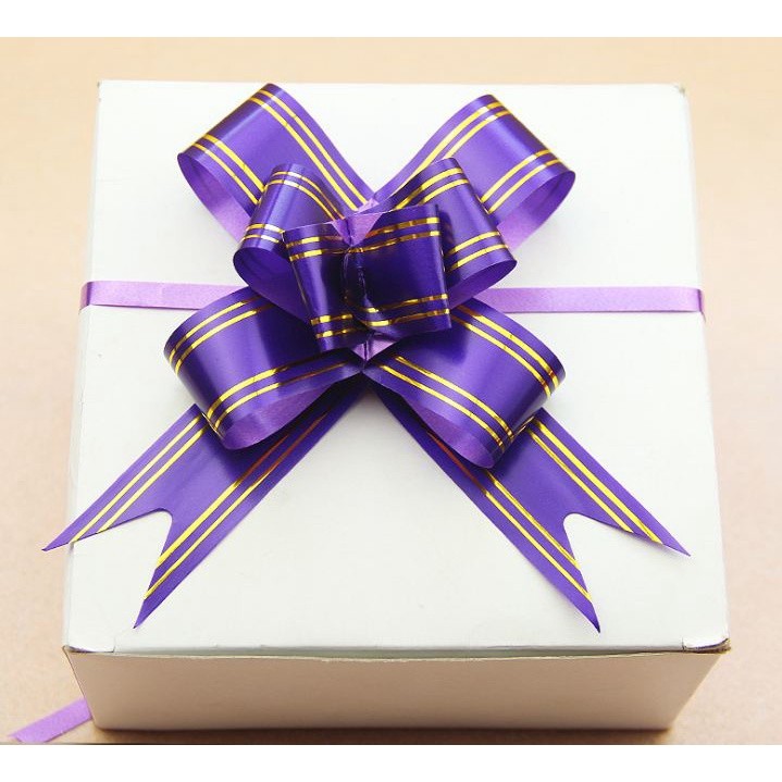 10pcs 3cm Ribbon (Gold) Christmas Gift Wrap Pull Bows Gift Ribbons Happy New Year Birthday Party Wedding Car Decor(465L) - Image 6