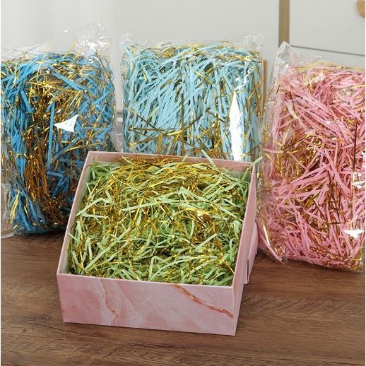 20g Gold Thread Mixed Raffia Thick Paper Silk Gift Box Luminous Filling Wedding Birthday 金线混合拉菲草(1990L) - Image 5
