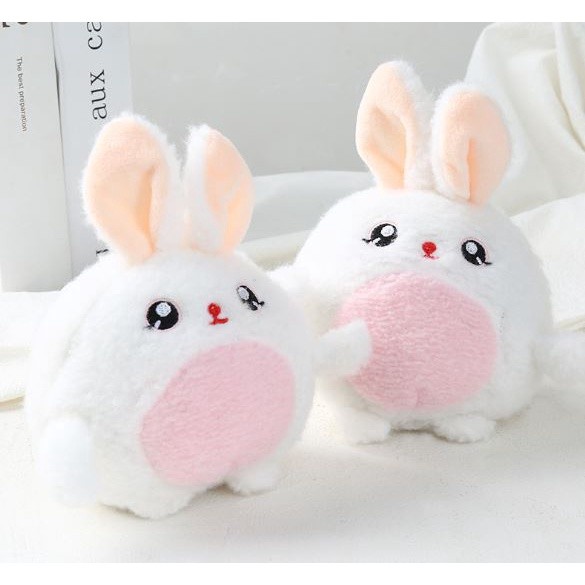 Durable Plush Pendant with Buckle Decorative Lovely Design Fine Craftsmanship Stuffed Doll Decorati粉色可爱小兔子毛绒背包钥匙(1997L) - Image 2