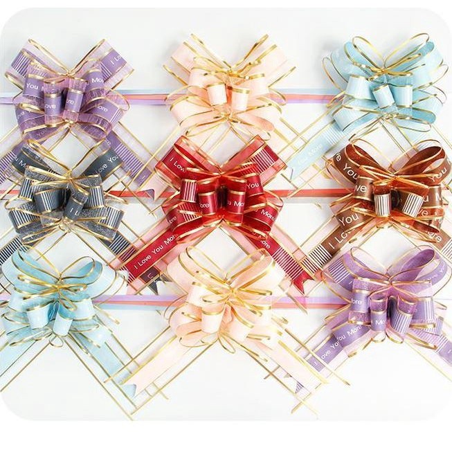 1pc 50mm Valentine'sDay Gift Packing I Love you more Large Organza Pull Bow Ribbon for Craft Wedding Decoration(1240L) - Image 3