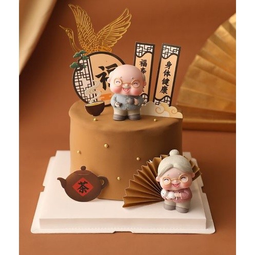 Kawaii Figures Grandma Grandpa Old Couple DIY Mini Fairy Garden Ornament Doll Couple Gift(944L)