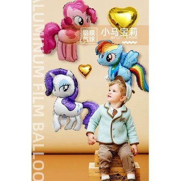 Little Pony Foil Balloons Pink Horse Kids Girl Latex Ballon Happy Birthday Party Banner Animal 新款小马彩虹独角兽铝膜气球(1986L) - Image 3