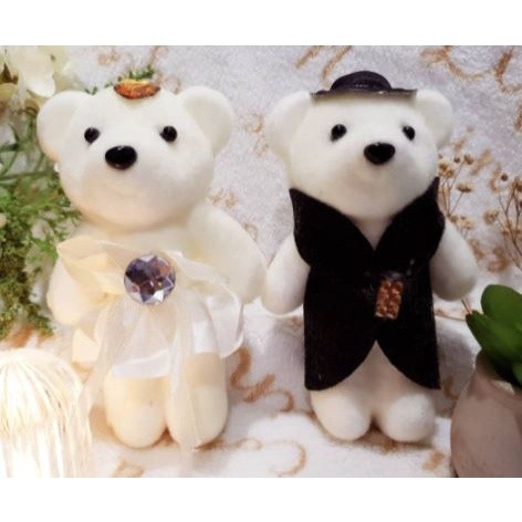 2PCS Hot Lover Plush Bear Toys Small Pendant Wholesale Couple Wedding Bouquet Bears Soft Stuffed Toy For Kids (1582L) - Image 8