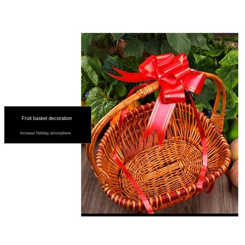 5pcs/pack 45# Large Pull Bows Flower Ribbon (Gold) For Wrapping Gift Decorate Wedding Car Party Christmas (1421) - Image 7