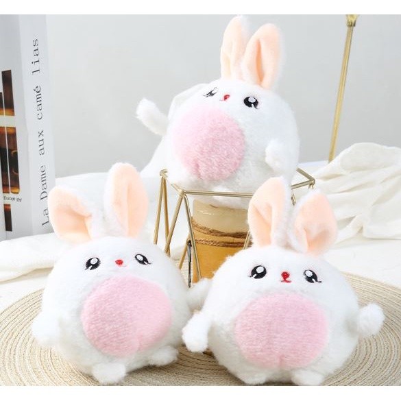 Durable Plush Pendant with Buckle Decorative Lovely Design Fine Craftsmanship Stuffed Doll Decorati粉色可爱小兔子毛绒背包钥匙(1997L) - Image 8