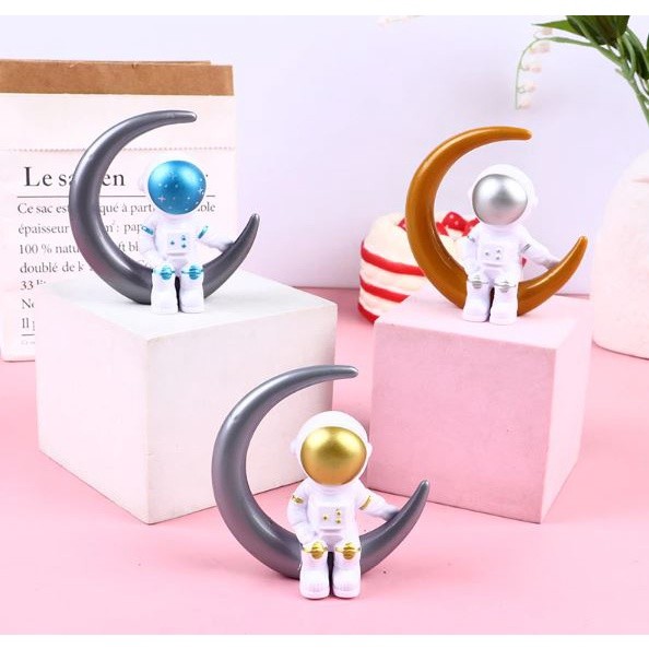 Astronaut Aeronautical Model Rocket Scene Space Shuttle Cake Decoration Moon Birthday Cake Topper Cake Decorating(977L) - Image 4