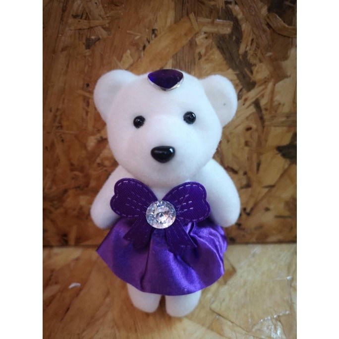 1pc Small Plush Stuffed Mini Teddy Bear Toys Wedding Flower Bouquet Little Satin Cartoon 卡通花束冰淇淋泡沫熊公仔 (1013L) - Image 13