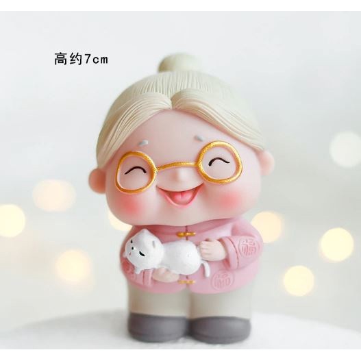 Kawaii Figures Grandma Grandpa Old Couple DIY Mini Fairy Garden Ornament Doll Couple Gift(944L) - Image 11