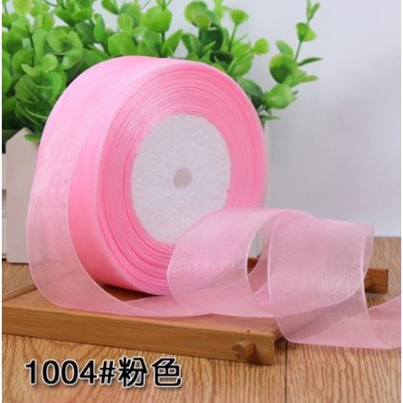 50yard 2/2.5cm Organza Ribbon gift wrapping decoration Christmas silk ribbons for Wedding DIY Craft(1074L) - Image 16
