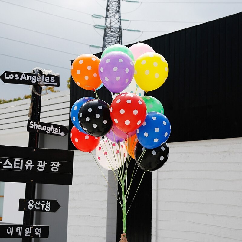 10pcs/pack 12inch Spot Dot Latex Balloons Polka Dot Wave Point Globos Birthday Party(298L) - Image 3