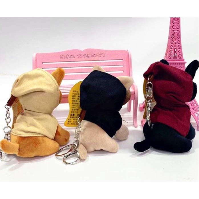 Cute Dressed Trendy Dog/little green horse Keychain Pendant Plush Toys Key可爱卫衣狗公仔/小绿马(1999L) - Image 7