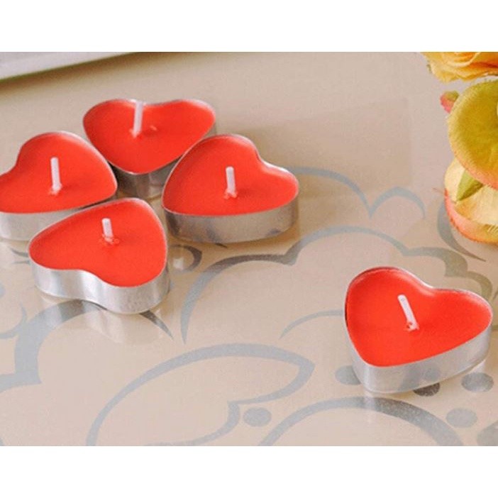 10PCS Heart-shaped Empty Aluminum Tealight Candle Wax Tins Jars Cases Containers Molds Holders for DIY 彩色桃心小蜡烛(2003L)