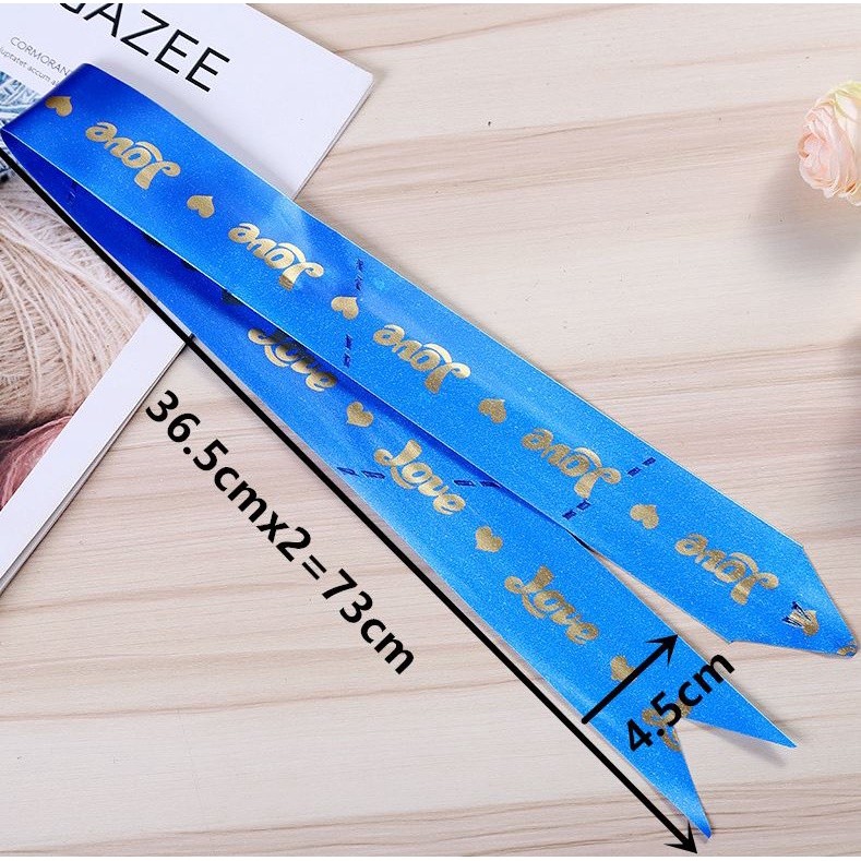 1pc 45# "LOVE""BEST WISHES FOR YOU" Gift Wrap Pull Bows Wedding Birthday Ribbon Decorations for Wedding (1313L) - Image 3