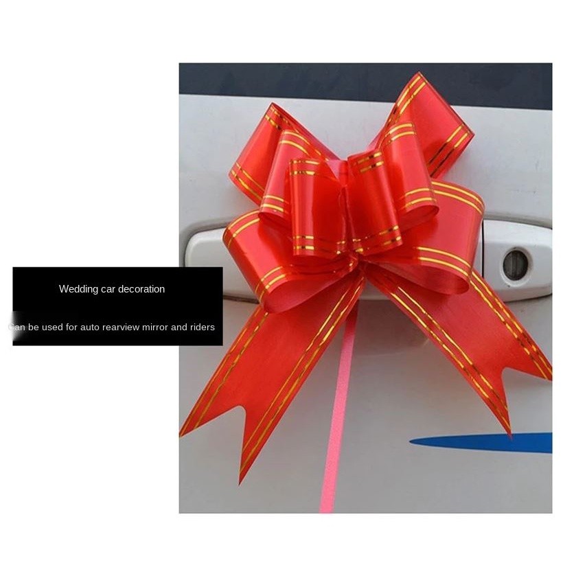5pcs/pack 45# Large Pull Bows Flower Ribbon (Gold) For Wrapping Gift Decorate Wedding Car Party Christmas (1421) - Image 6