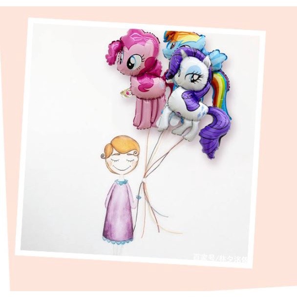 Little Pony Foil Balloons Pink Horse Kids Girl Latex Ballon Happy Birthday Party Banner Animal 新款小马彩虹独角兽铝膜气球(1986L) - Image 8