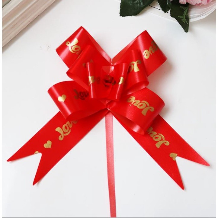 1pc 45# "LOVE""BEST WISHES FOR YOU" Gift Wrap Pull Bows Wedding Birthday Ribbon Decorations for Wedding (1313L) - Image 14