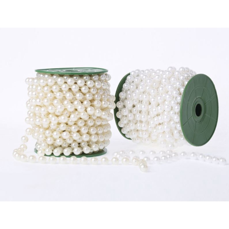 1 roll 4/6/8/10mm Imitation Pearl Beads Line Chain Trim pearls for crafts DIY Wedding Bride Bouquet Decoration(1998L) - Image 2