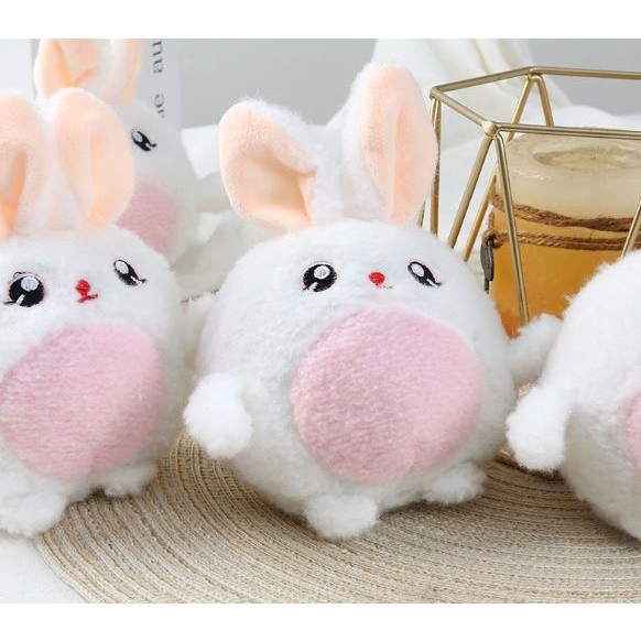 Durable Plush Pendant with Buckle Decorative Lovely Design Fine Craftsmanship Stuffed Doll Decorati粉色可爱小兔子毛绒背包钥匙(1997L) - Image 7