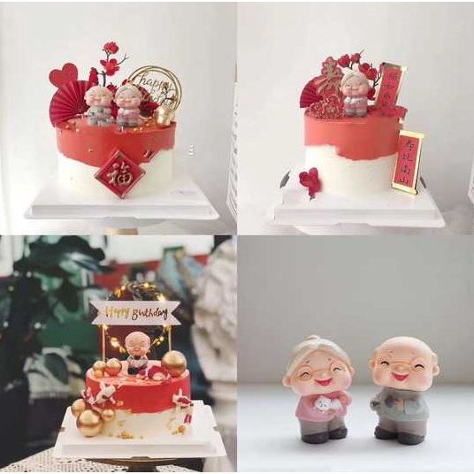 Kawaii Figures Grandma Grandpa Old Couple DIY Mini Fairy Garden Ornament Doll Couple Gift(944L) - Image 9