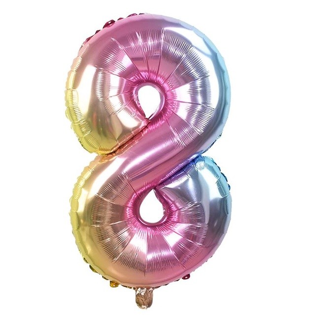 32inch Iridescent Rainbow Color Number Foil Balloons Birthday Wedding Party Decoration(688L) - Image 10