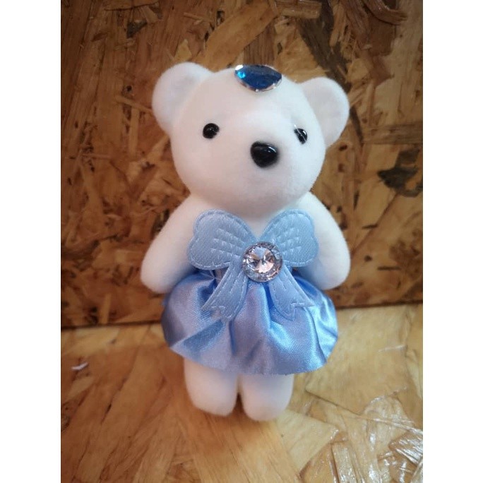 1pc Small Plush Stuffed Mini Teddy Bear Toys Wedding Flower Bouquet Little Satin Cartoon 卡通花束冰淇淋泡沫熊公仔 (1013L) - Image 19