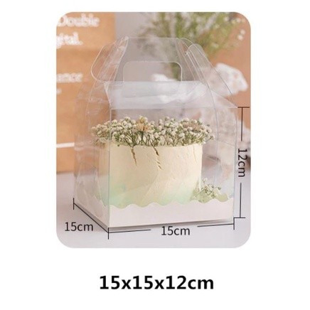 3/4/5 Inch Transparent Handle Boxes Cake Decoration Baby Show Birthday Package Supplies Food Snack(1003L) - Image 7