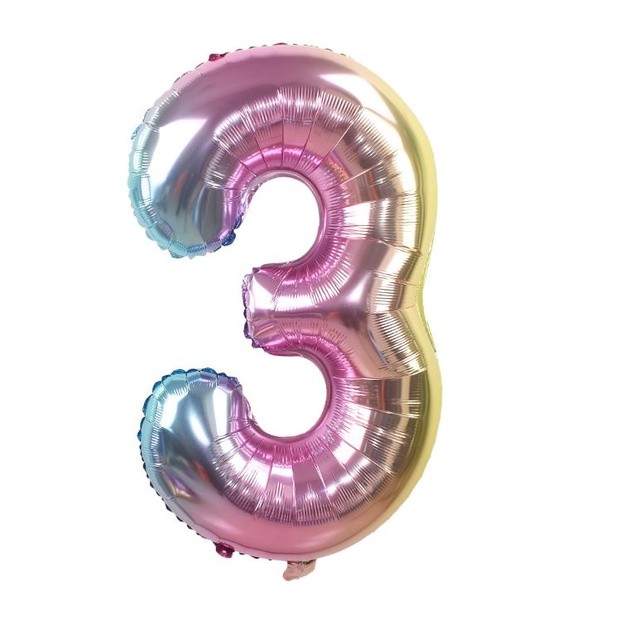 32inch Iridescent Rainbow Color Number Foil Balloons Birthday Wedding Party Decoration(688L) - Image 6