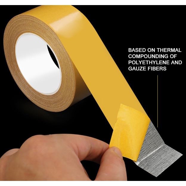 10M/20M Strong Self-adhesive Mesh Double-sided Tape Wedding Party Carpet Fixing Cloth Base Tape Household 双面布基胶带(1982L) - Image 6