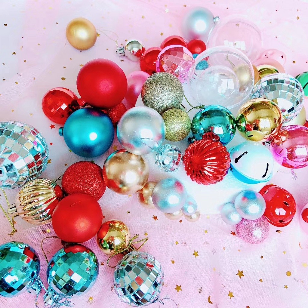 Shiny Gold Silver Pink Red Blue Balls Mirror ball Cake Topper Dessert Decoration for Girl Birthday Party(801L) - Image 4
